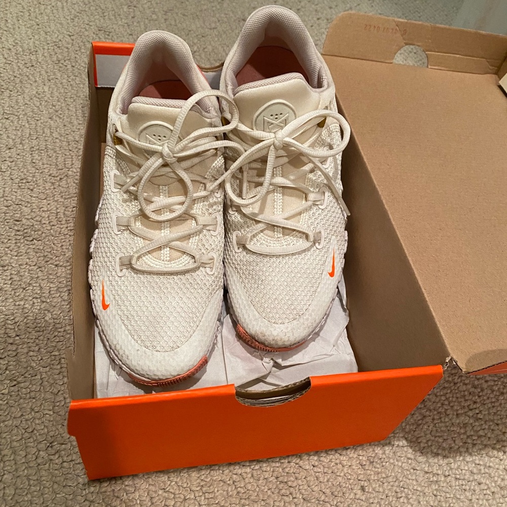 Nike White and Coral Athletic Shoes